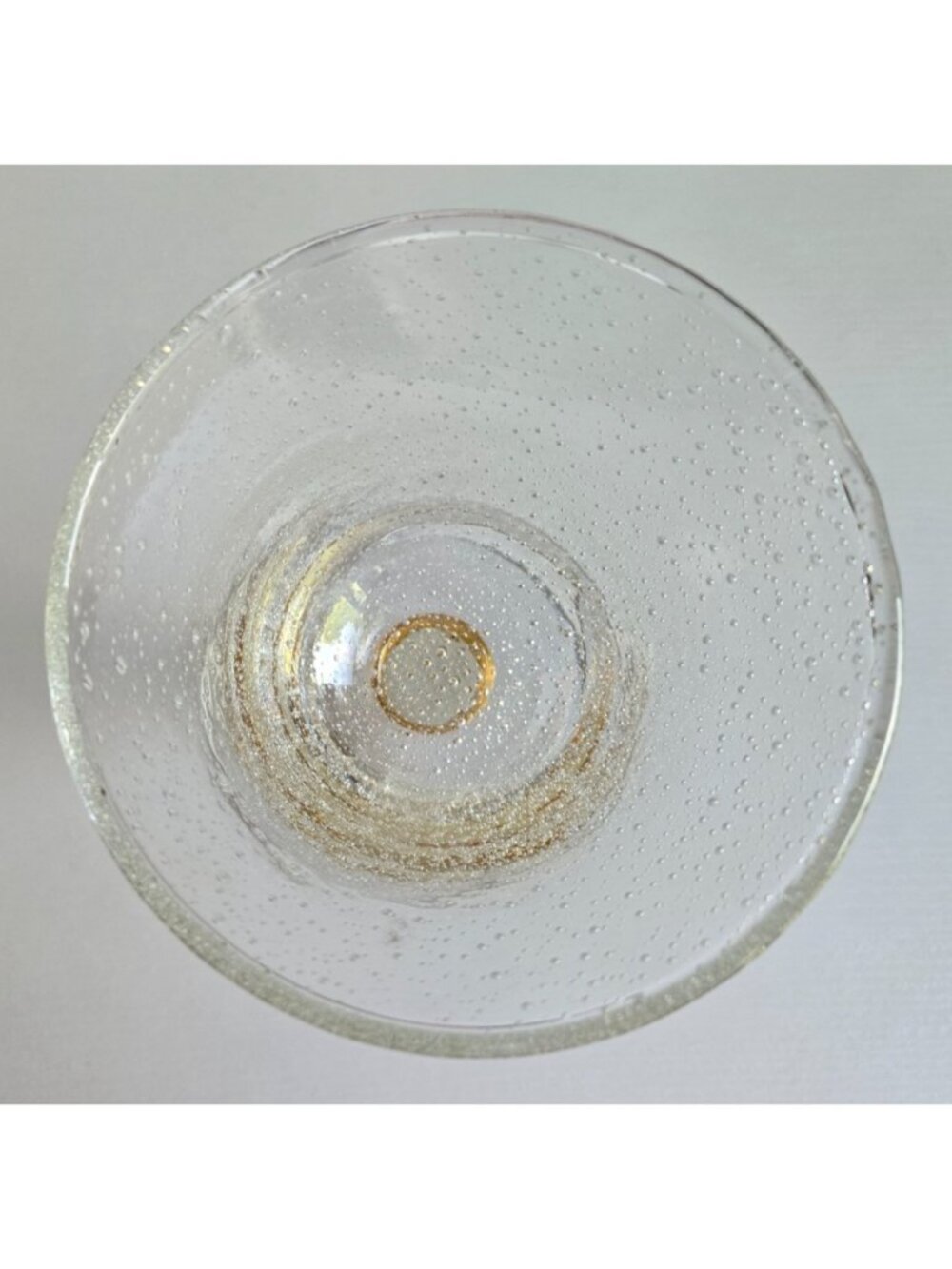 Pottery Barn Bubble Hand Blown Heavy Wine/Water Glasses Amber Stem Set of 2 - Picture 4 of 8